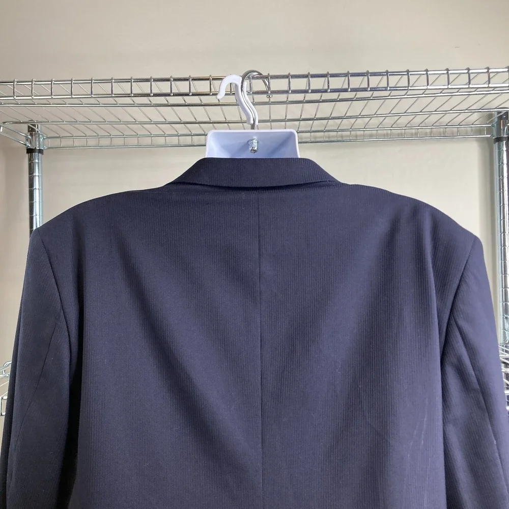JOHN VARVATOS Men's Navy Blue Bedford Herringbone Blazer Sz 46R Classic Career